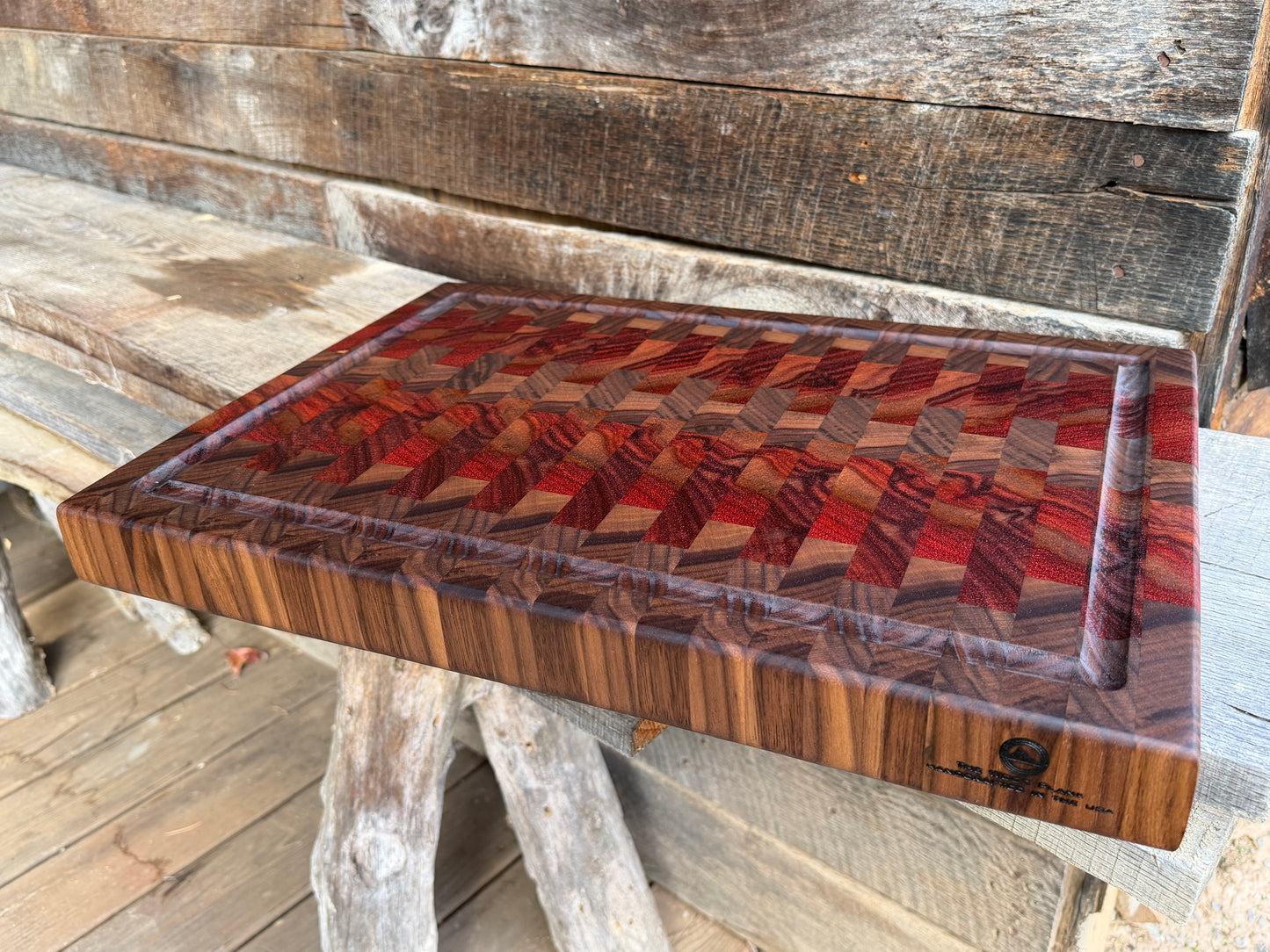 Walnut And Padauk Endgrain Cutting Board