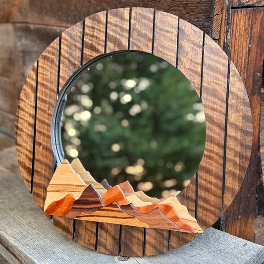 Quilted Walnut Mountain Mirror