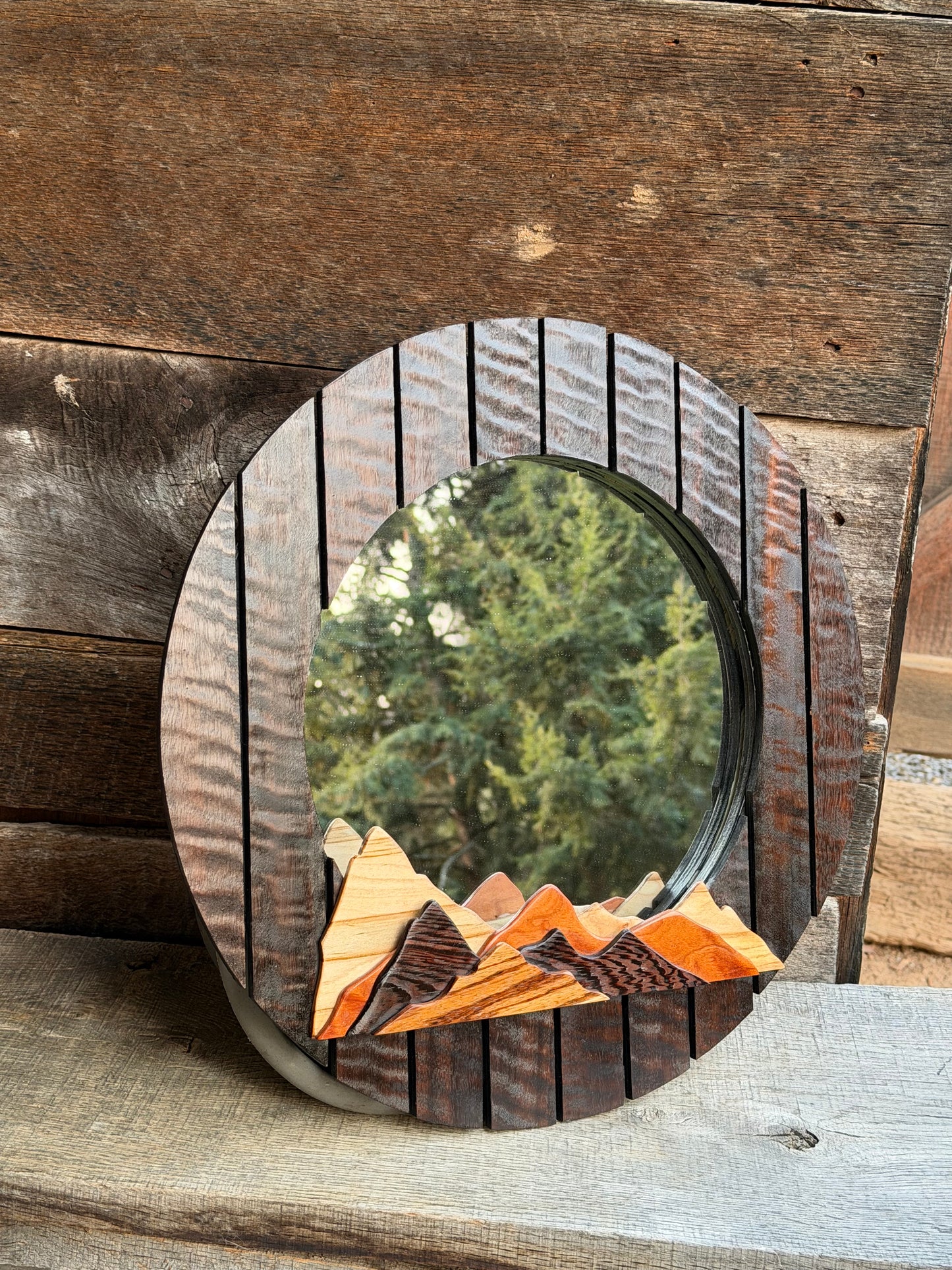 Quilted Eucalyptus Mountain Mirror