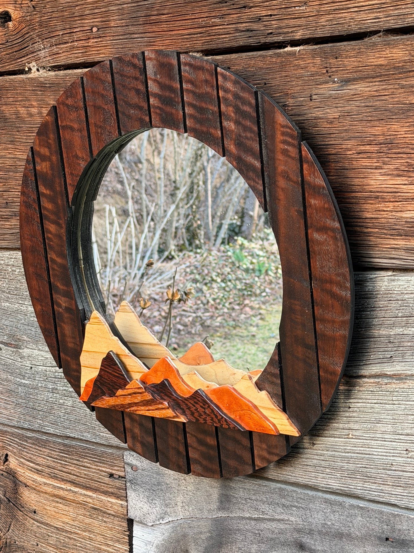 Quilted Eucalyptus Mountain Mirror