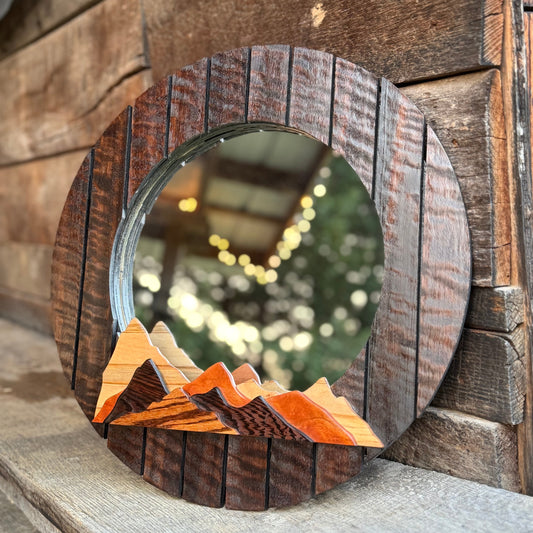 Quilted Eucalyptus Mountain Mirror