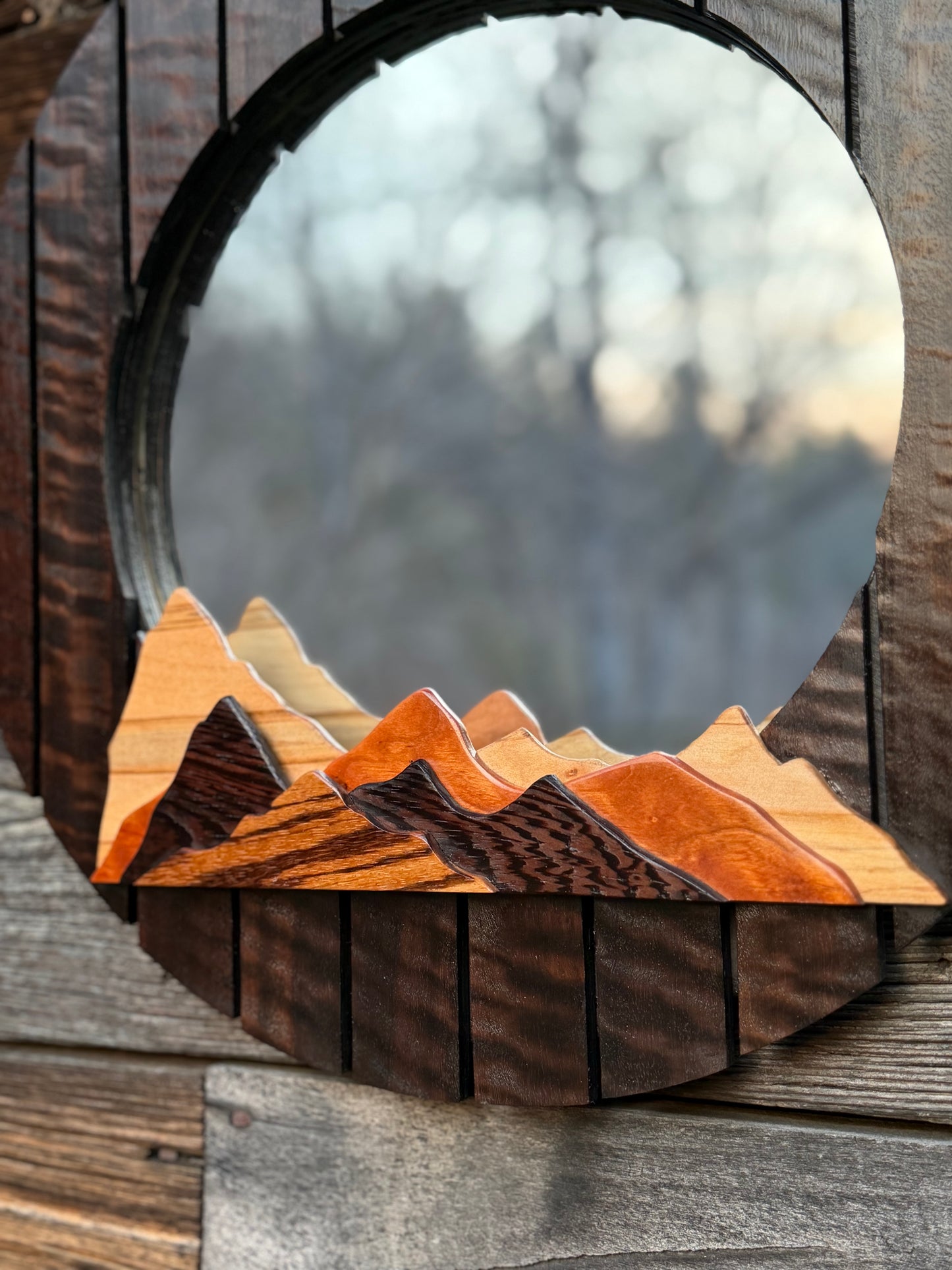 Quilted Eucalyptus Mountain Mirror